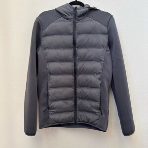 Women, spyder gray hooded, puffer jacket